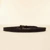 Accessoires Prêt-à-porter | Ceinture Croûte De Cuir Bords Tressés NOIR | Etam Femme