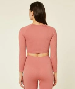 Athleisure : Active & Chill | Top Court Côtelé Sans Coutures TERRACOTTA | Etam Femme