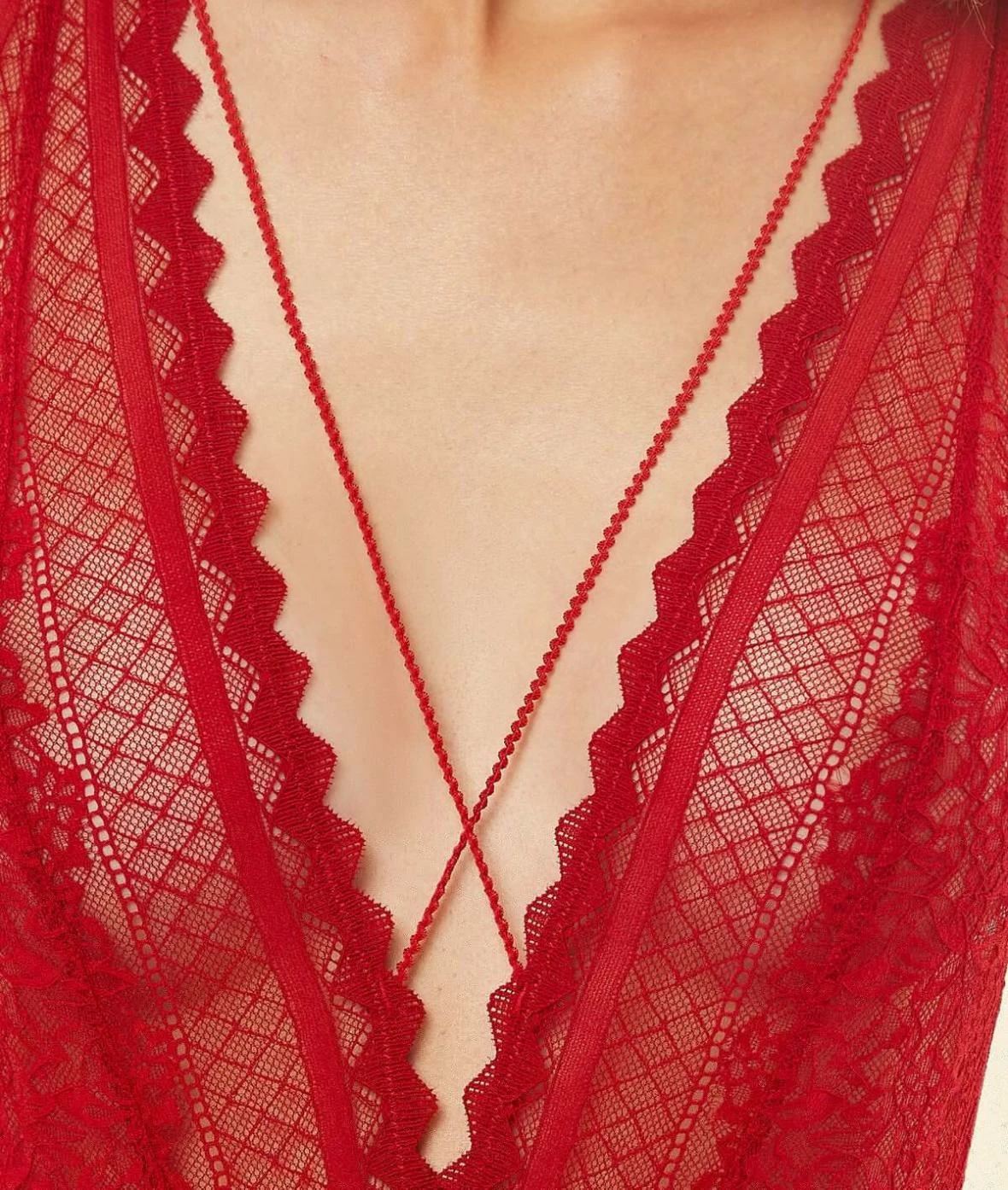 Bar à Bodys | Body Dos Croisé En Dentelle ROUGE | Etam Femme – Image 3