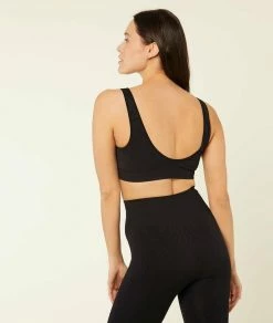 Brassières De Sport | Brassière De Sport Décolleté Carré – Maintien Médium NOIR | Etam Femme