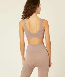 Brassières De Sport | Brassière De Sport Décolleté Carré – Maintien Médium TAUPE | Etam Femme
