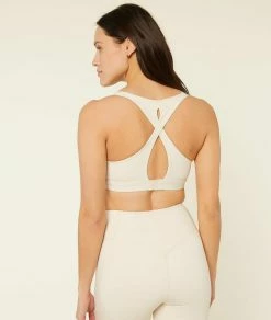 Brassières De Sport | Brassière De Sport Dos Croisé – Maintien Fort ECRU | Etam Femme