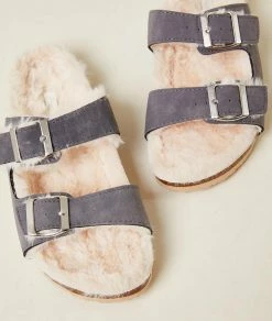 Chaussons & Trousses | Chaussons Tongs Intérieur Fourré ANTHRACITE | Etam Femme