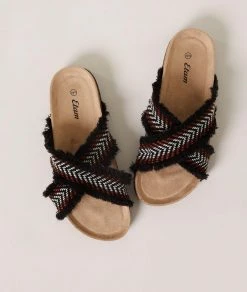 Chaussons & Trousses | Mules Brides Croisées NOIR | Etam Femme