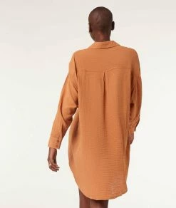 Chemises De Nuit | Chemise De Nuit En Coton CUIVRE | Etam Femme