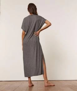 Chemises De Nuit | Chemise De Nuit Longue Col V GRIS | Etam Femme