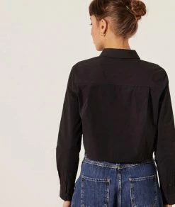 Chemisiers & Blouses | Chemise Courte En Coton NOIR | Etam Femme