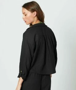 Chemisiers & Blouses | Chemise Courte Manches Longues NOIR | Etam Femme