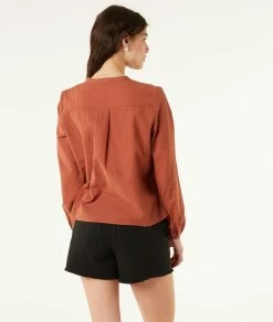 Chemisiers & Blouses | Chemisier Manches Longues TERRACOTTA | Etam Femme