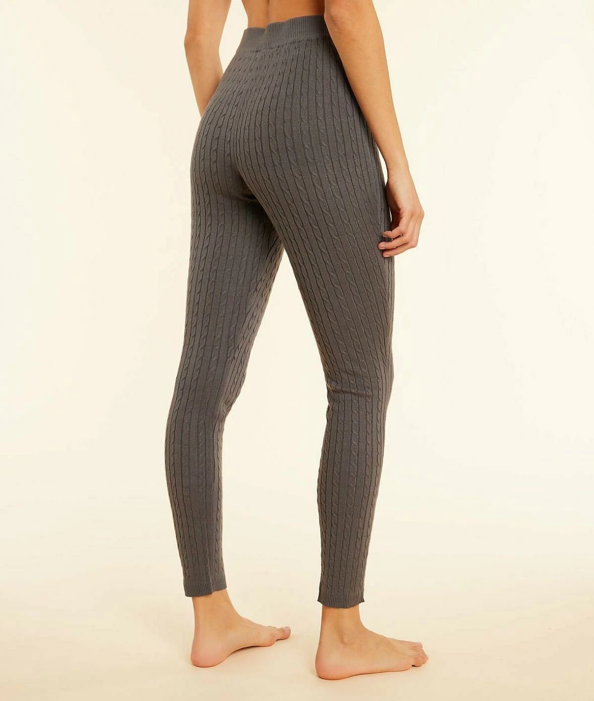 Collants, Bas & Chaussettes | Legging Cocooning Effet Torsadé ANTHRACITE | Etam Femme