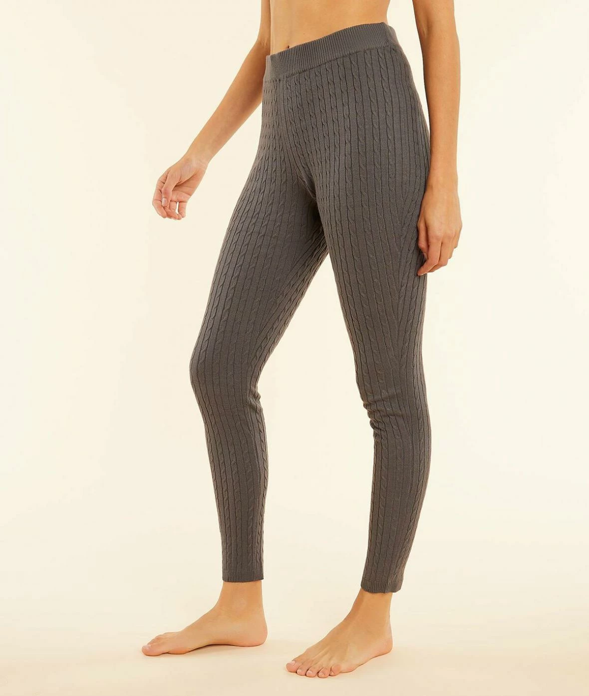 Collants, Bas & Chaussettes | Legging Cocooning Effet Torsadé ANTHRACITE | Etam Femme – Image 2