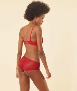 Culottes En Dentelle | Shorty En Dentelle ROUGE | Etam Femme