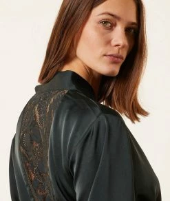 Déshabillés & Kimonos | Déshabillé Détails Dos Dentelle VERT SAPIN | Etam Femme