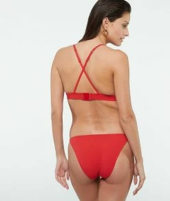 Hauts De Maillots De Bain | Triangle Bretelles Sans Armatures Maillot De Bain ROUGE | Etam Femme