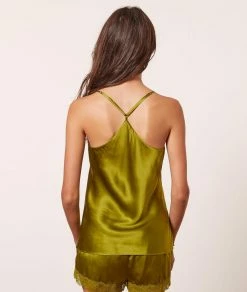 Hauts De Pyjama | Caraco En Soie VERT | Etam Femme