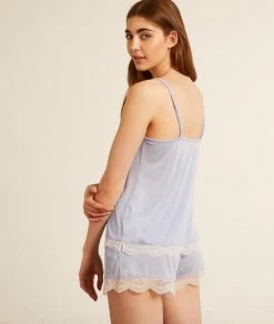 Hauts De Pyjama | Top Décolleté Dentelle BLEU | Etam Femme