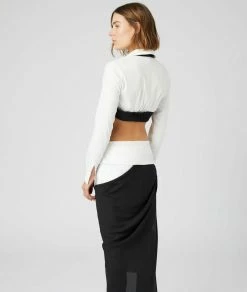 Jupes & Shorts | Jupe Mi-longue Détail Drapé BLANC | Etam Femme