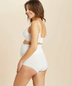 Lingerie Maternité & Grossesse | Culotte Taille Haute Ceinture Rabattable ECRU | Etam Femme