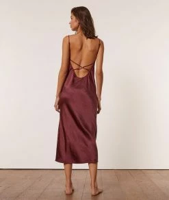 Nuisettes | Nuisette Longue Dos Nu PRUNE | Etam Femme