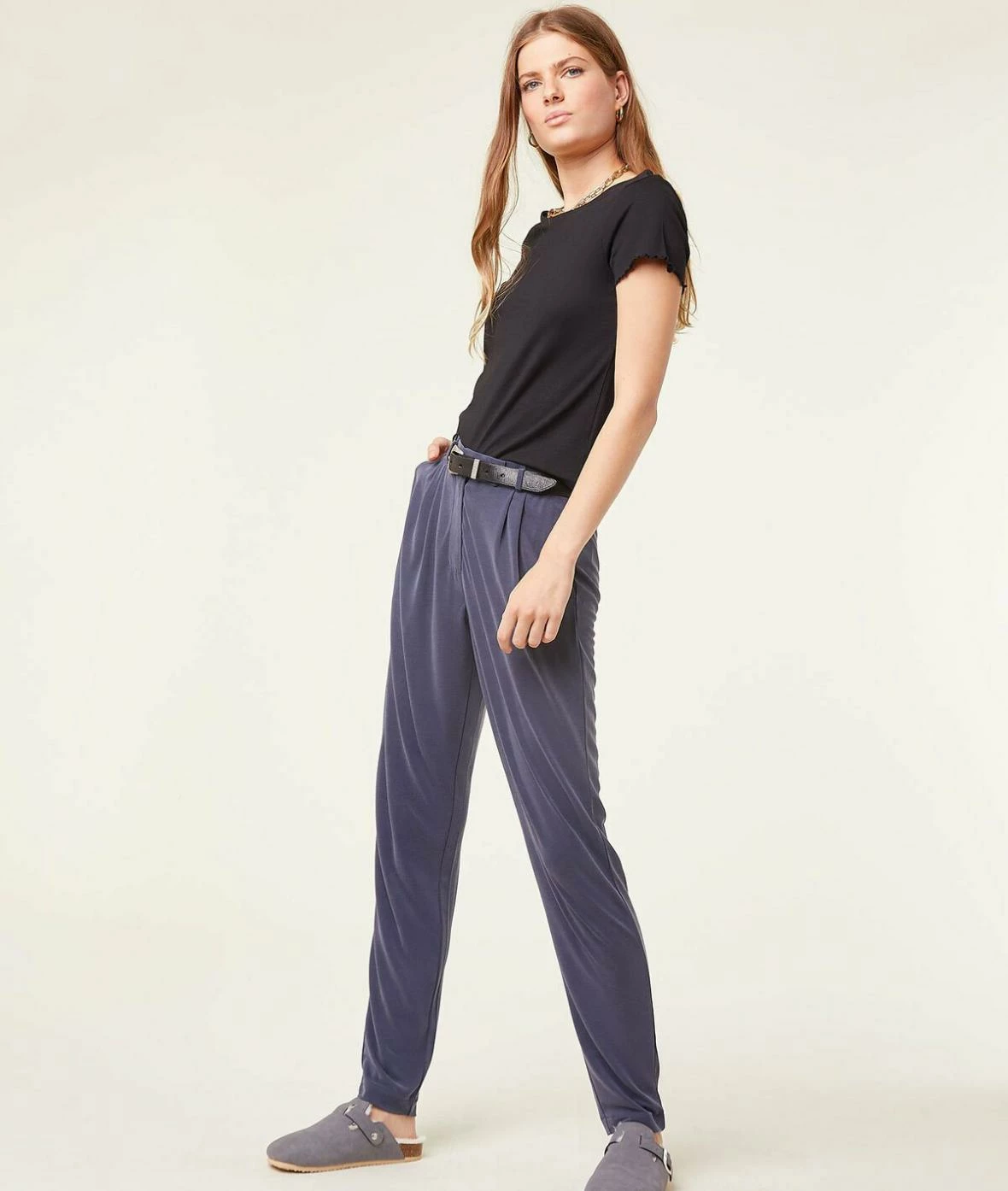 Pantalons & Jeans | Pantalon Coupe Cigarette NUIT | Etam Femme – Image 2