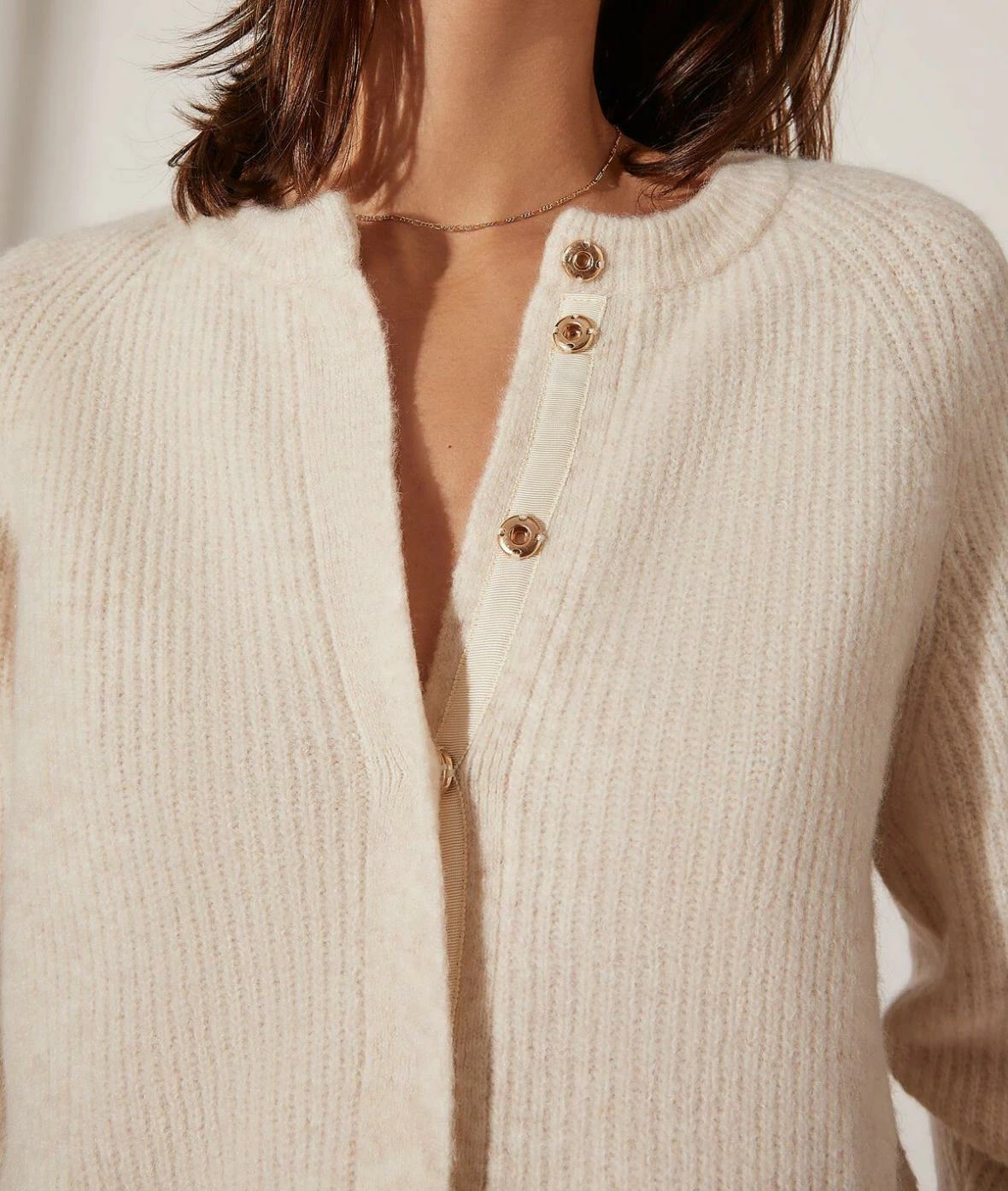 Pulls & Gilets | Gilet En Maille BEIGE CHINE | Etam Femme – Image 3