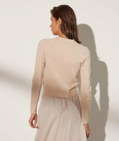 Pulls & Gilets | Gilet En Maille Col V BEIGE ROSE | Etam Femme