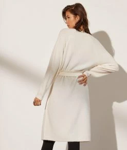 Pulls & Gilets | Gilet Long En Maille à Nouer BOUTON D’OR | Etam Femme