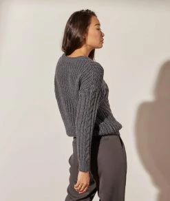 Pulls & Gilets | Pull En Maille Torsadée ENCRE | Etam Femme