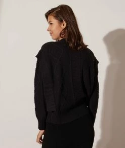 Pulls & Gilets | Pull En Maille Torsadée NOIR | Etam Femme