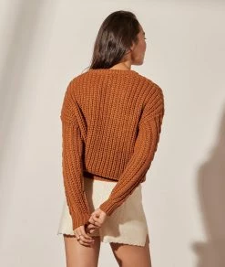 Pulls & Gilets | Pull En Maille Torsadée OCRE | Etam Femme