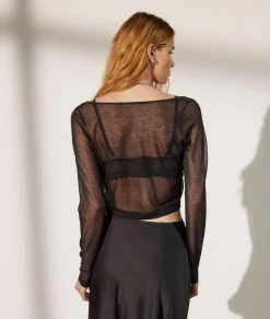 Pulls & Gilets | Pull Transparent Col Bateau NOIR | Etam Femme