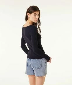 Pulls & Gilets | Top Manches Longues En Maille ENCRE | Etam Femme