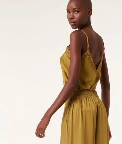 Pyjamas éco-responsables | Caraco Décolleté Dentelle VERT | Etam Femme