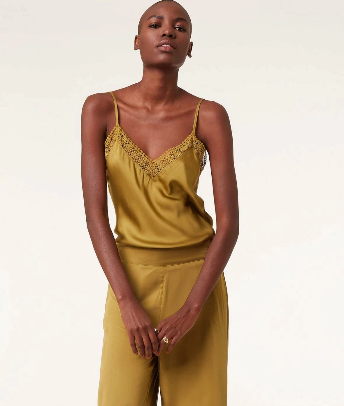 Pyjamas éco-responsables | Caraco Décolleté Dentelle VERT | Etam Femme – Image 4