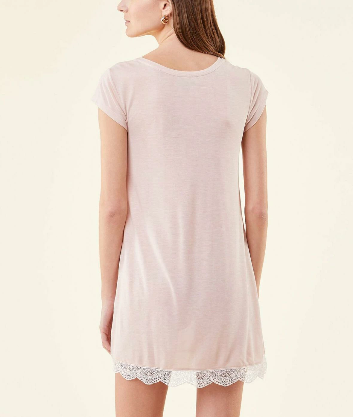 Pyjamas éco-responsables | Chemise De Nuit Bas Dentelle BLUSH | Etam Femme