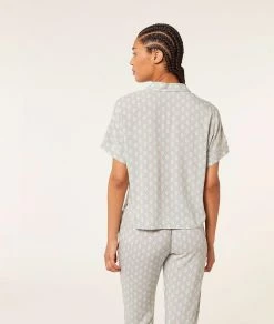 Pyjamas éco-responsables | Chemise De Pyjama Imprimée VERT | Etam Femme