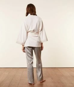 Pyjamas éco-responsables | Pyjama 3 Pièces Satiné ECRU | Etam Femme