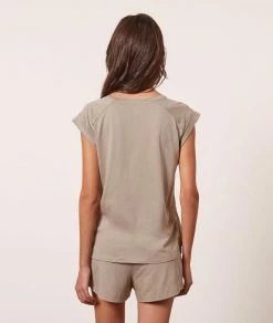 Pyjamas éco-responsables | Top Manches Courtes KAKI | Etam Femme
