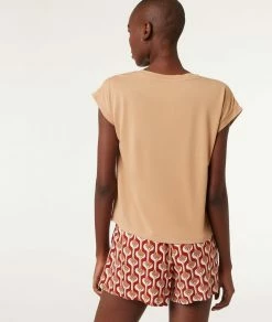 Pyjamas éco-responsables | Top Manches Courtes SABLE | Etam Femme