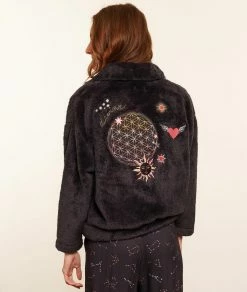 Pyjamas éco-responsables | Veste Polaire Dos Imprimé ANTHRACITE | Etam Femme