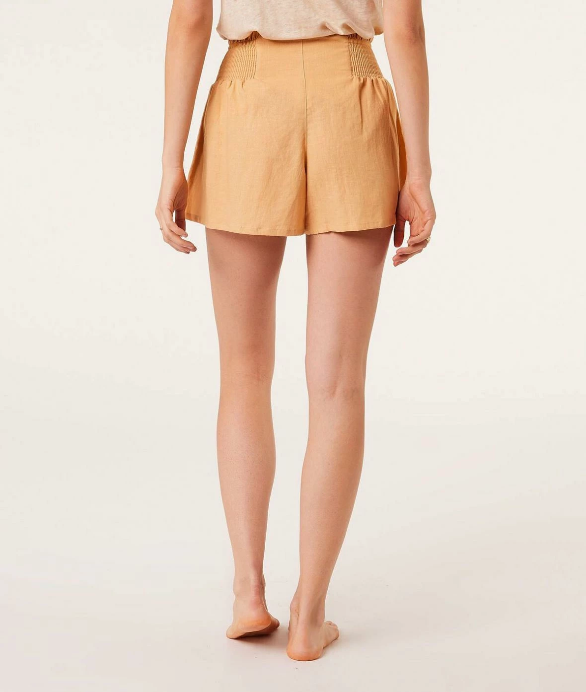 Pyjamas Doux Et Confort | Short De Pyjama En Lin OCRE | Etam Femme
