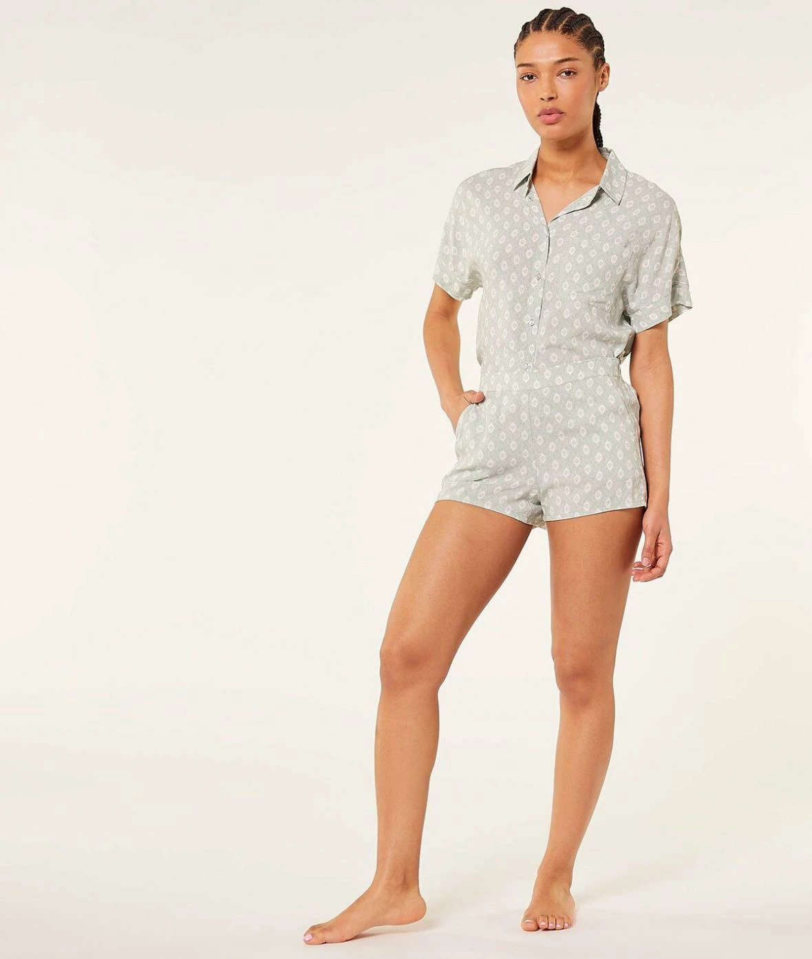 Pyjamas Doux Et Confort | Short De Pyjama Imprimé VERT | Etam Femme – Image 2