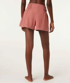 Pyjamas Doux Et Confort | Short En Lin TERRACOTTA | Etam Femme