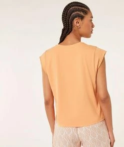 Pyjamas Doux Et Confort | Top Manches Courtes En Coton ORANGE | Etam Femme