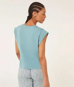 Pyjamas Doux Et Confort | Top Manches Courtes En Coton VERT | Etam Femme