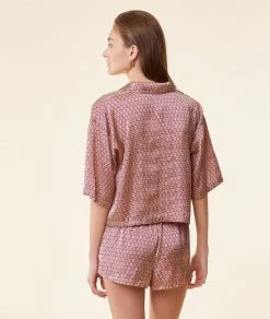 Pyjamas Satinés Et Chics | Chemise De Pyjama Imprimée ROSE | Etam Femme