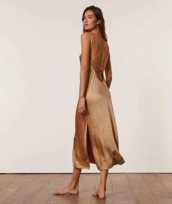 Pyjamas Sexy | Nuisette Longue Dos Nu OR | Etam Femme