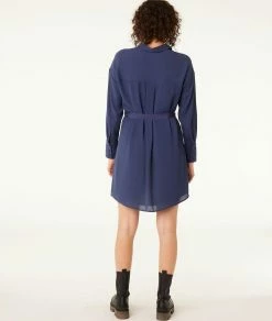 Robes & Combinaisons | Robe Avec Ceinture INDIGO CLAIR | Etam Femme