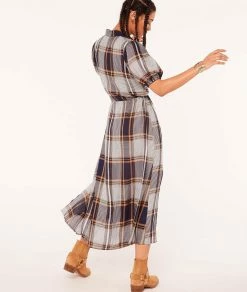 Robes & Combinaisons | Robe Avec Fentes à Carreaux OCRE | Etam Femme