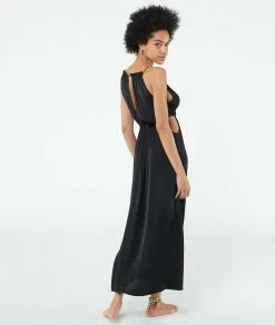 Robes & Combinaisons | Robe Longue à Bretelles Ajourée NOIR | Etam Femme